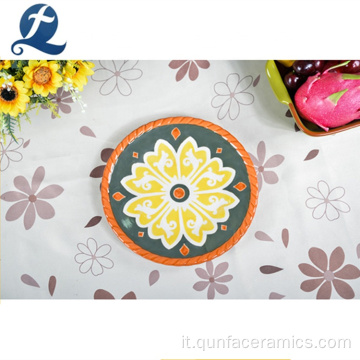 Stoviglie da tavola in ceramica stampate creative di colore rotondo di nuovo stile